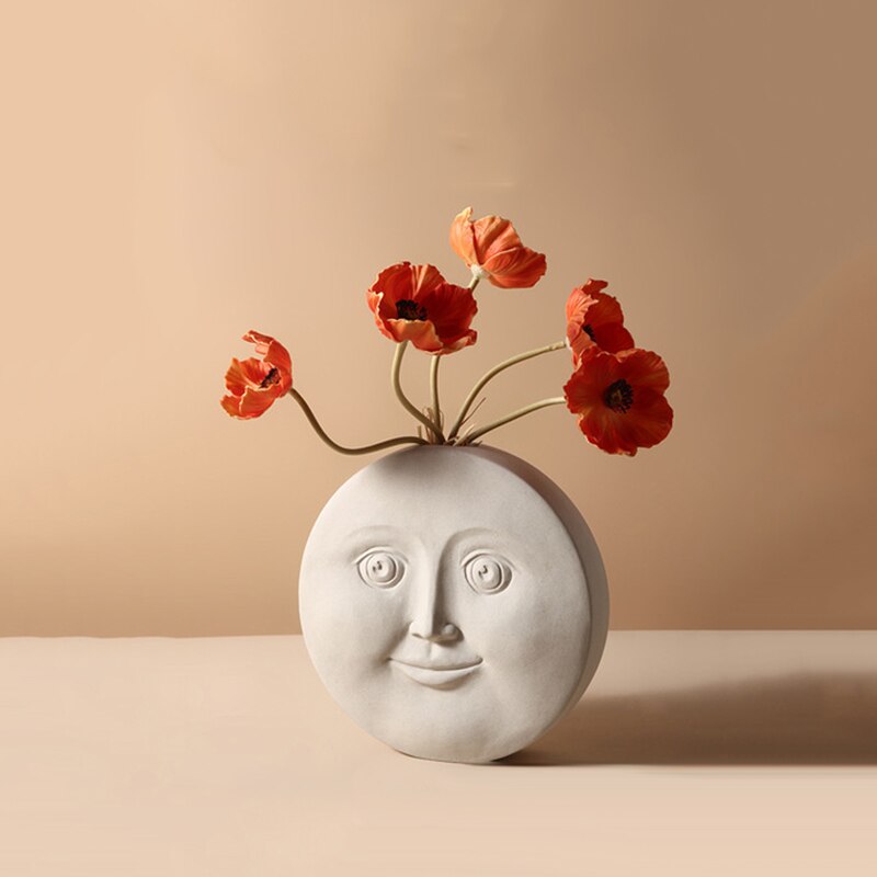 Nordic Ceramic Face Vase